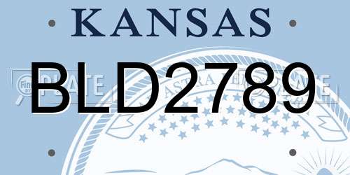 BLD2789 Kansas License Plate