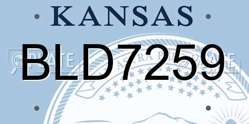 BLD7259 Kansas License Plate