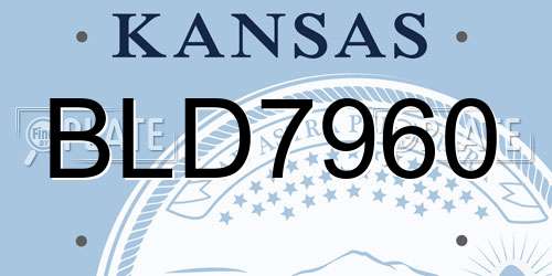 BLD7960 Kansas License Plate