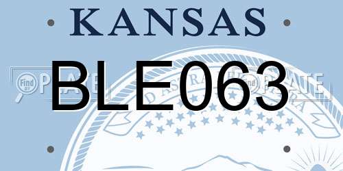 BLE063 Kansas License Plate