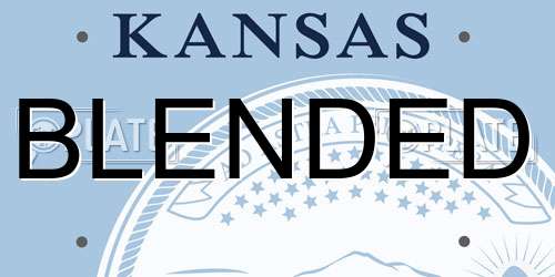 BLENDED Kansas License Plate