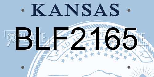 BLF2165 Kansas License Plate