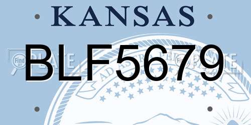 BLF5679 Kansas License Plate