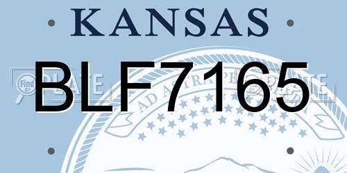 BLF7165 Kansas License Plate