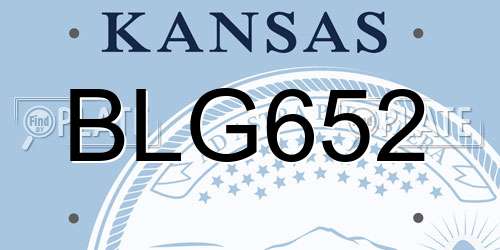 BLG652 Kansas License Plate