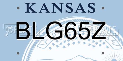 BLG65Z Kansas License Plate