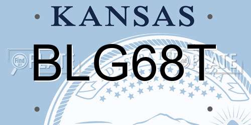 BLG68T Kansas License Plate