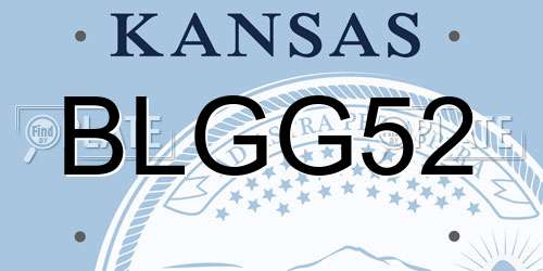 BLGG52 Kansas License Plate