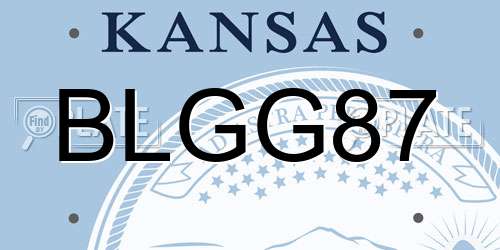 BLGG87 Kansas License Plate