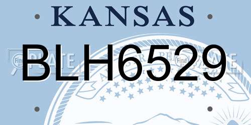 BLH6529 Kansas License Plate