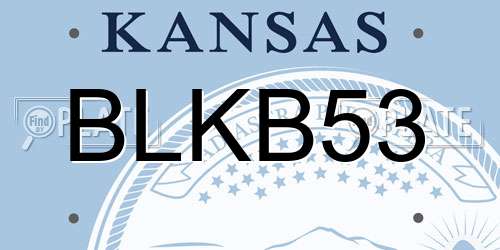 BLKB53 Kansas License Plate