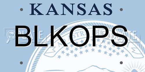 BLKOPS Kansas License Plate