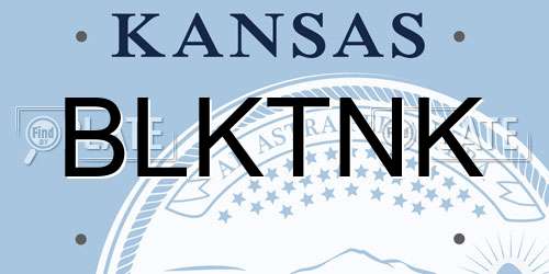 BLKTNK Kansas License Plate