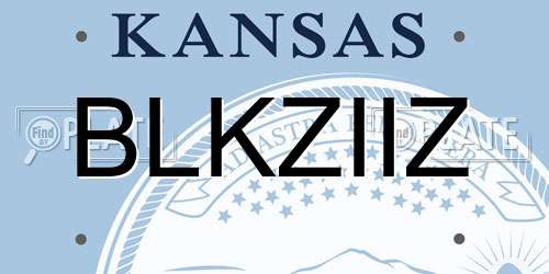 BLKZIIZ Kansas License Plate