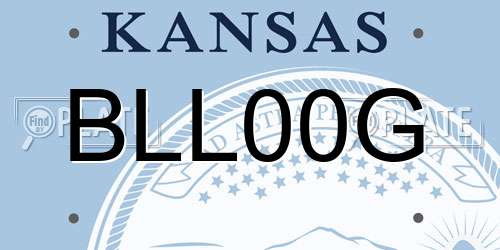 BLL00G Kansas License Plate