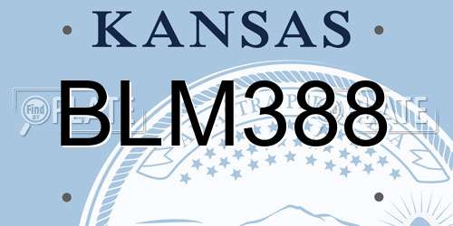 BLM388 Kansas License Plate