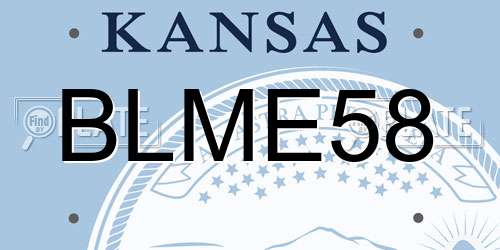 BLME58 Kansas License Plate