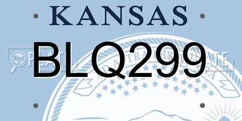 BLQ299 Kansas License Plate
