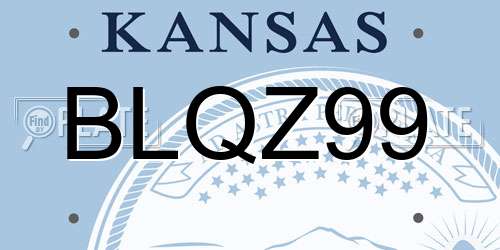 BLQZ99 Kansas License Plate