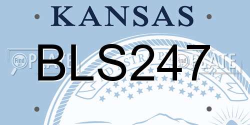 BLS247 Kansas License Plate