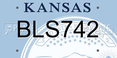 BLS742 Kansas License Plate