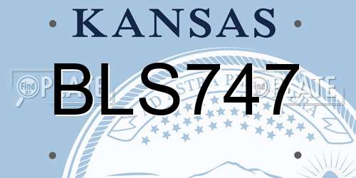 BLS747 Kansas License Plate