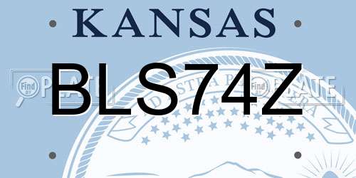 BLS74Z Kansas License Plate