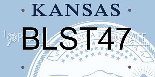 BLST47 Kansas License Plate