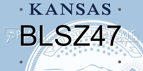 BLSZ47 Kansas License Plate