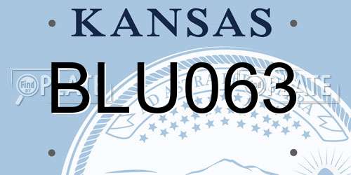 BLU063 Kansas License Plate
