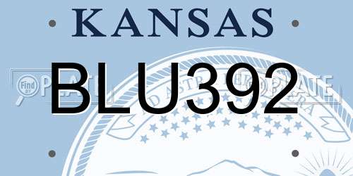 BLU392 Kansas License Plate