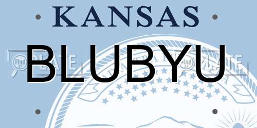 BLUBYU Kansas License Plate