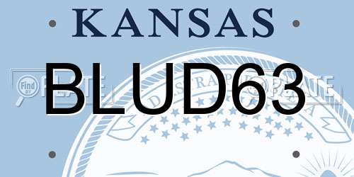 BLUD63 Kansas License Plate