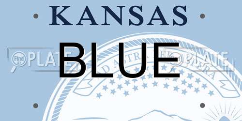 BLUE Kansas License Plate
