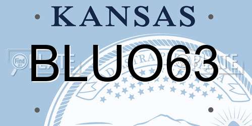 BLUO63 Kansas License Plate