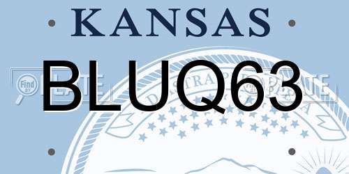 BLUQ63 Kansas License Plate