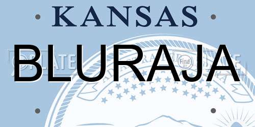 BLURAJA Kansas License Plate