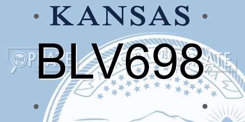 BLV698 Kansas License Plate