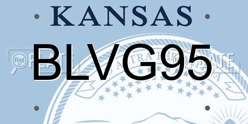 BLVG95 Kansas License Plate