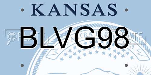 BLVG98 Kansas License Plate