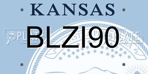 BLZI90 Kansas License Plate