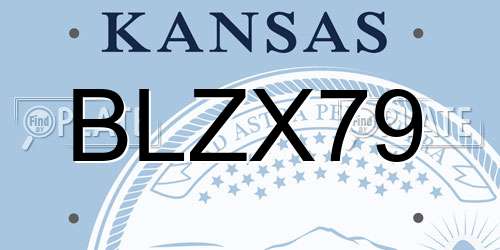 BLZX79 Kansas License Plate