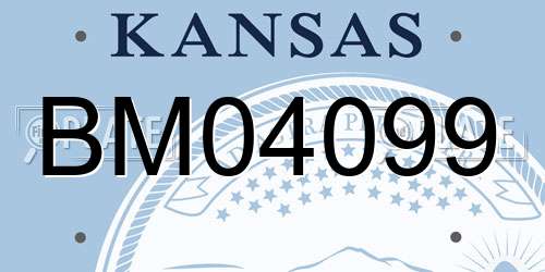 BM04099 Kansas License Plate