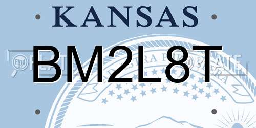 BM2L8T Kansas License Plate