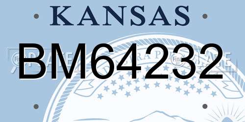 BM64232 Kansas License Plate
