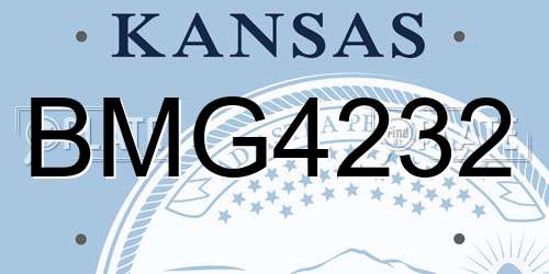 BMG4232 Kansas License Plate