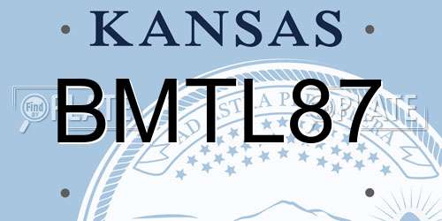 BMTL87 Kansas License Plate