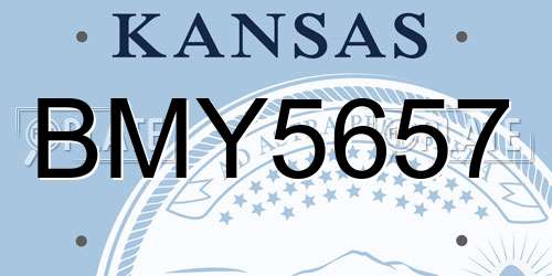 BMY5657 Kansas License Plate