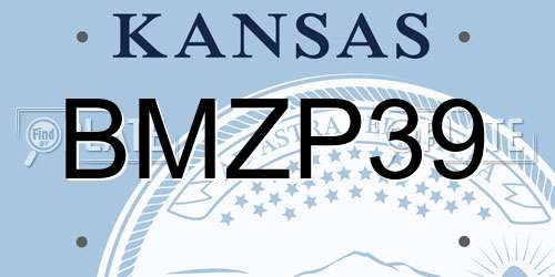 BMZP39 Kansas License Plate