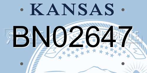 BN02647 Kansas License Plate